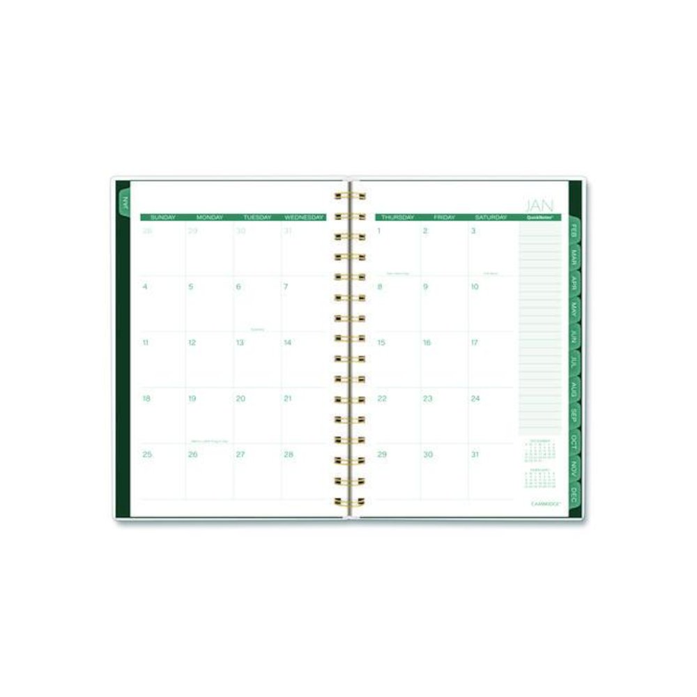 Emerald Isle Weekly/Monthly Planner, 8.5 x 5.5, Green Marbled Cover, 12-Month (Jan-Dec): 2026. Picture 3