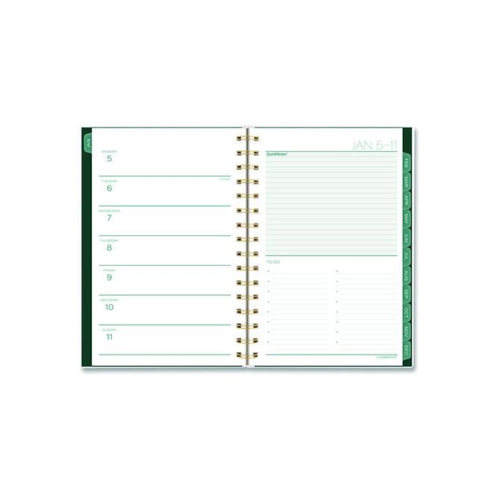 Emerald Isle Weekly/Monthly Planner, 8.5 x 5.5, Green Marbled Cover, 12-Month (Jan-Dec): 2026. Picture 2
