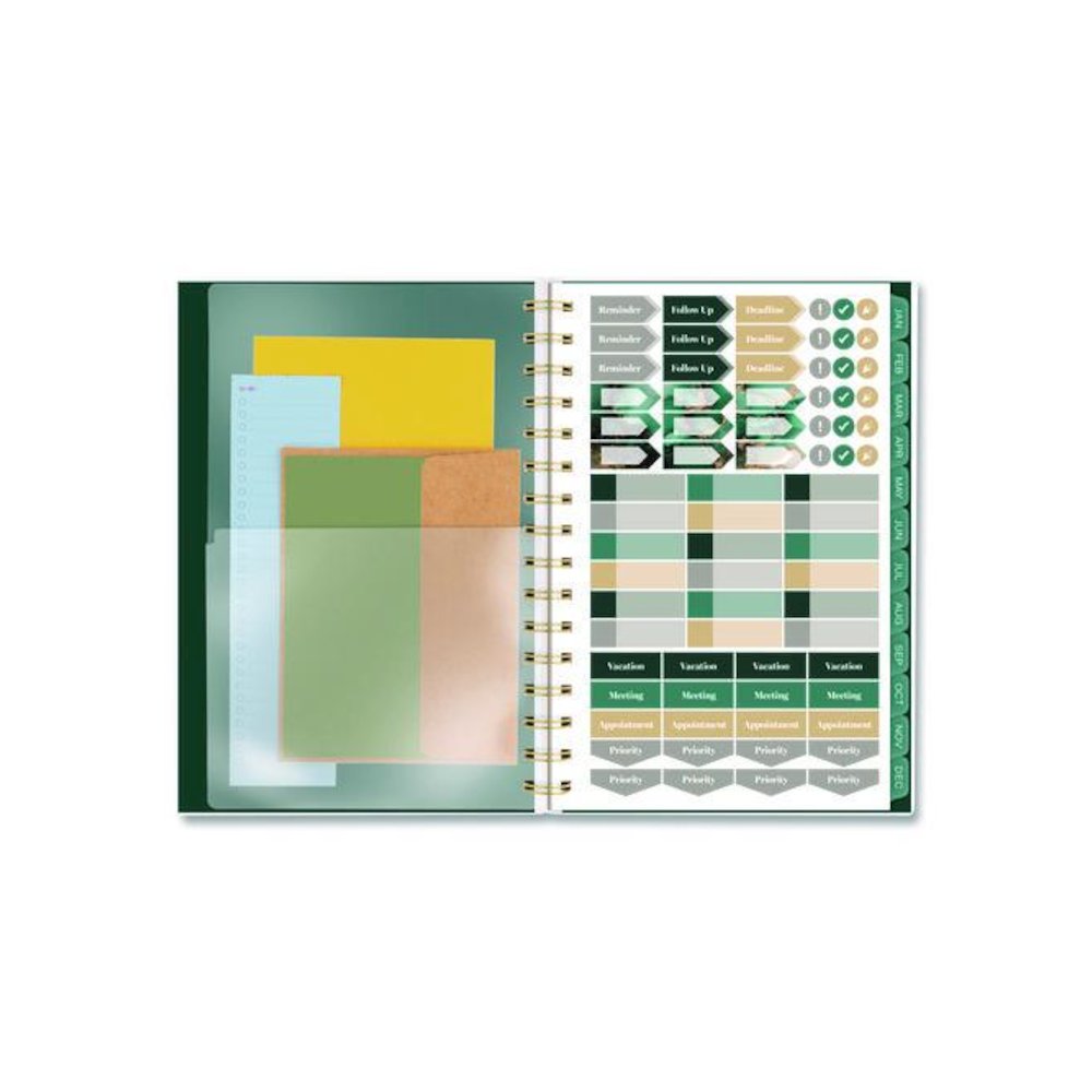 Emerald Isle Weekly/Monthly Planner, 8.5 x 5.5, Green Marbled Cover, 12-Month (Jan-Dec): 2026. Picture 5
