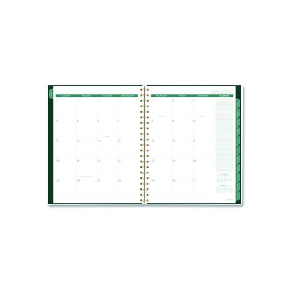 Emerald Isle Weekly/Monthly Planner, 11 x 8.5, Green Marbled Cover, 12-Month (Jan-Dec): 2026. Picture 3