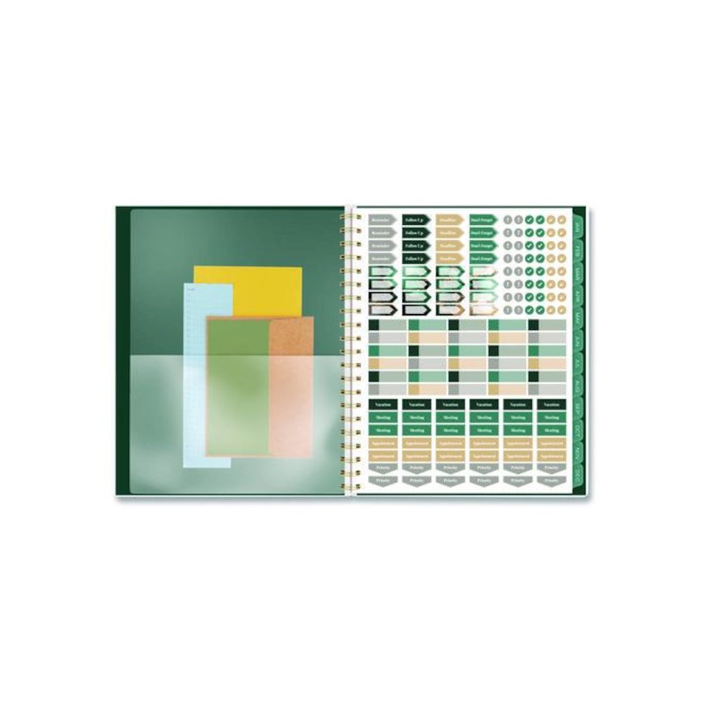 Emerald Isle Weekly/Monthly Planner, 11 x 8.5, Green Marbled Cover, 12-Month (Jan-Dec): 2026. Picture 5