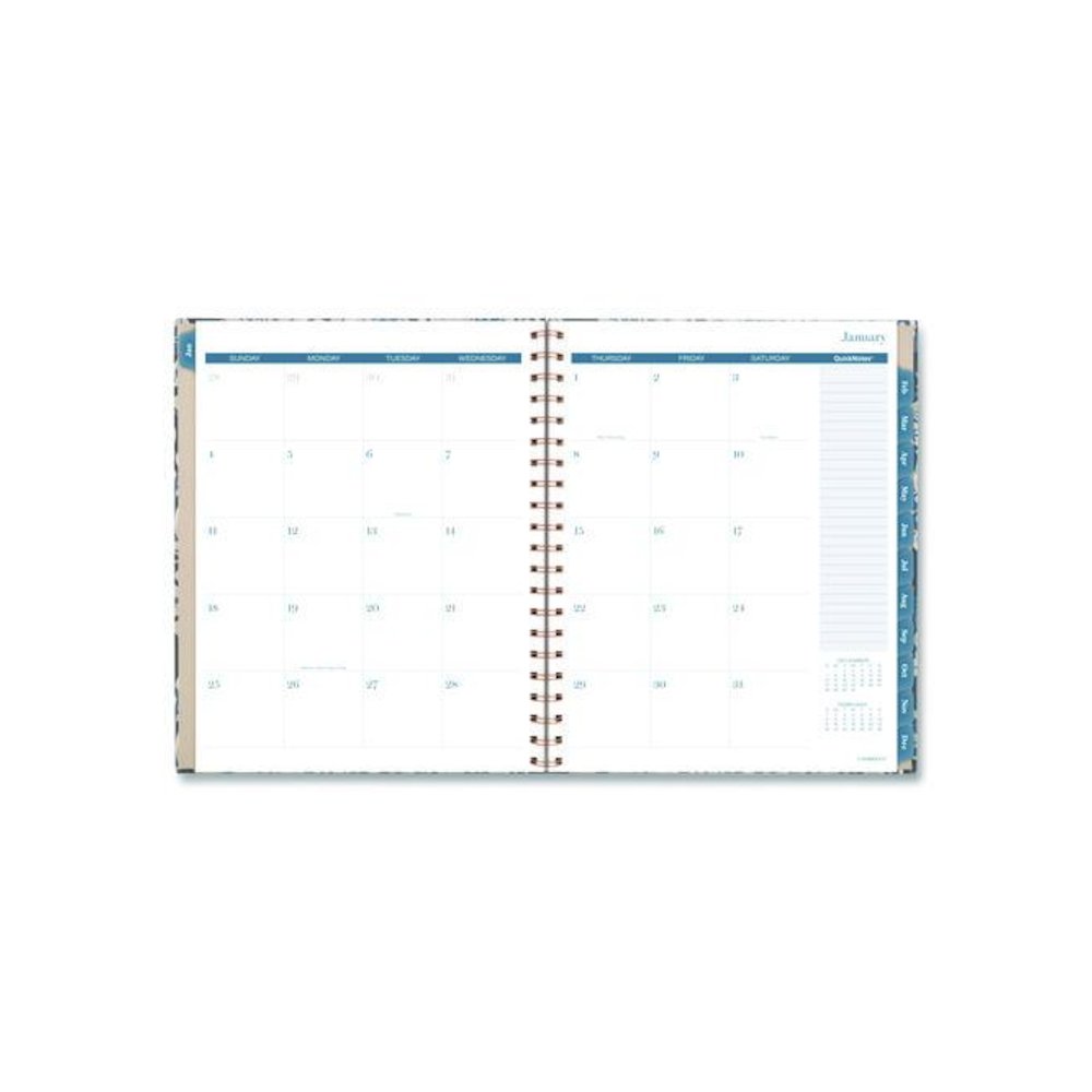 Elizabeth Weekly/Monthly Planner, 11 x 8.5, Floral Artwork, Blue Cover, 12-Month  (Jan-Dec): 2026. Picture 3