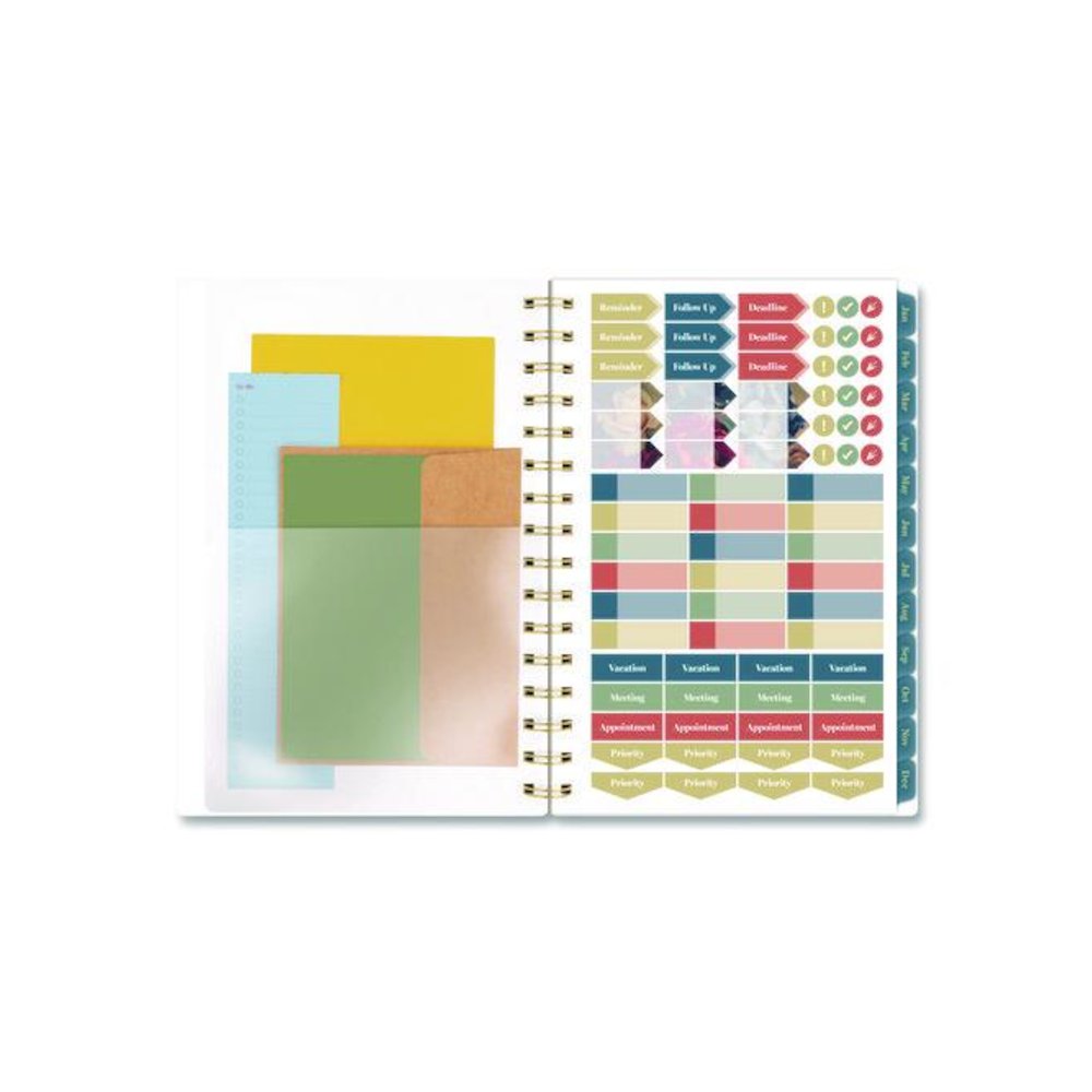 Midnight Garden Weekly/Monthly Planner, 8.5 x 5.5, Floral Artwork, Black/Pink/Green Cover, 12-Month (Jan-Dec): 2026. Picture 4