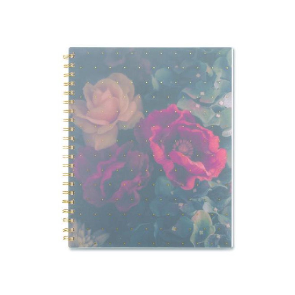 Midnight Garden Weekly/Monthly Planner, 11 x 8.5, Floral Artwork, Black/Pink/Green Cover, 12-Month (Jan-Dec): 2026. Picture 4