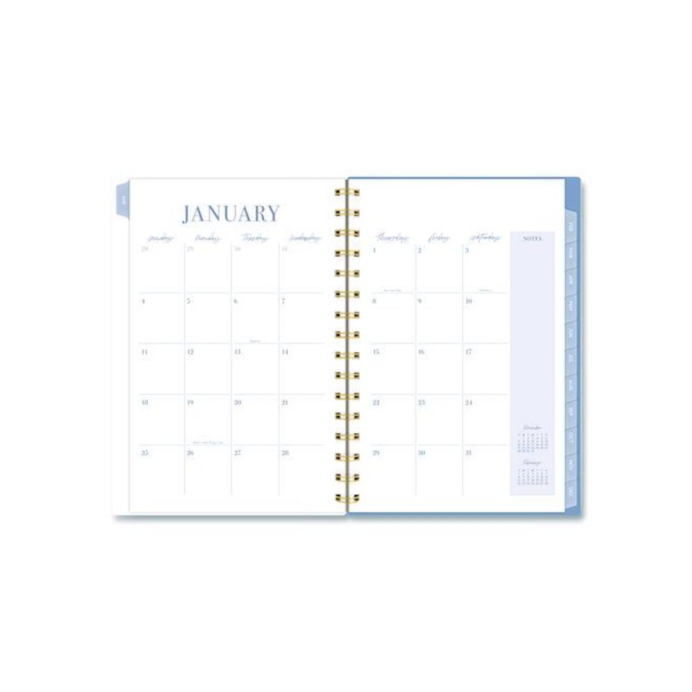 Weekly/Monthly Calista Floral Planners, 8.5 x 5.5, Floral Artwork, Blue/Purple/Green Cover, 13-Month: Jan 2026 to Jan 2027. Picture 3