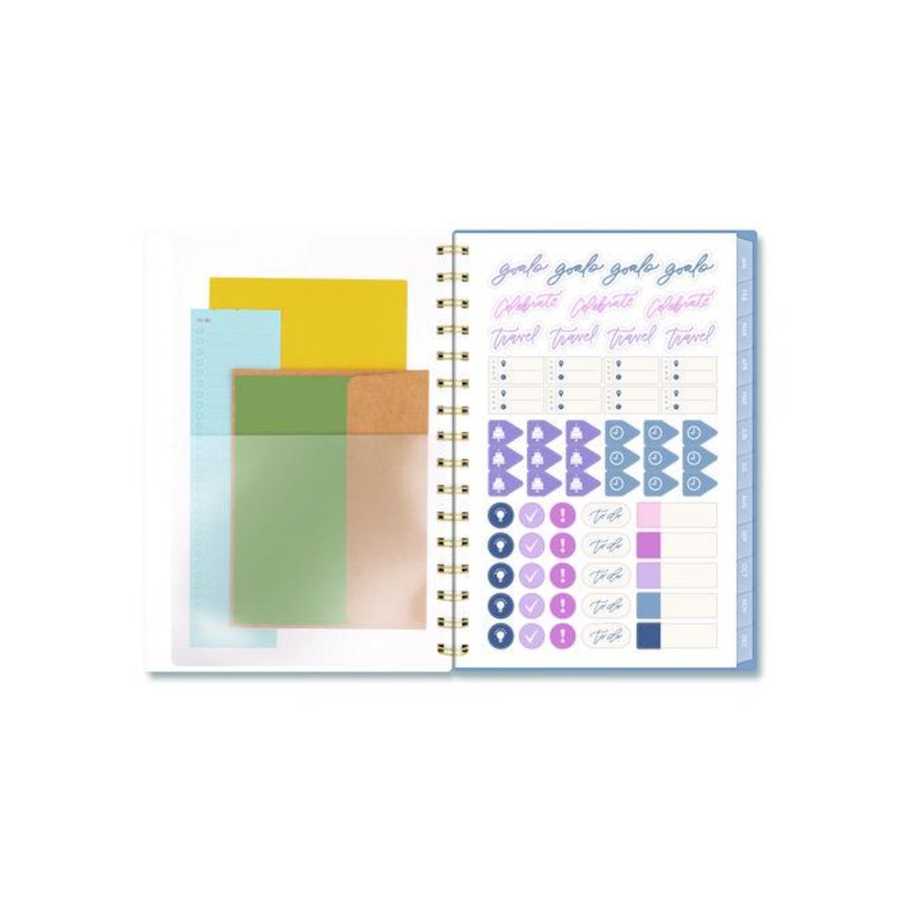Weekly/Monthly Calista Floral Planners, 8.5 x 5.5, Floral Artwork, Blue/Purple/Green Cover, 13-Month: Jan 2026 to Jan 2027. Picture 5