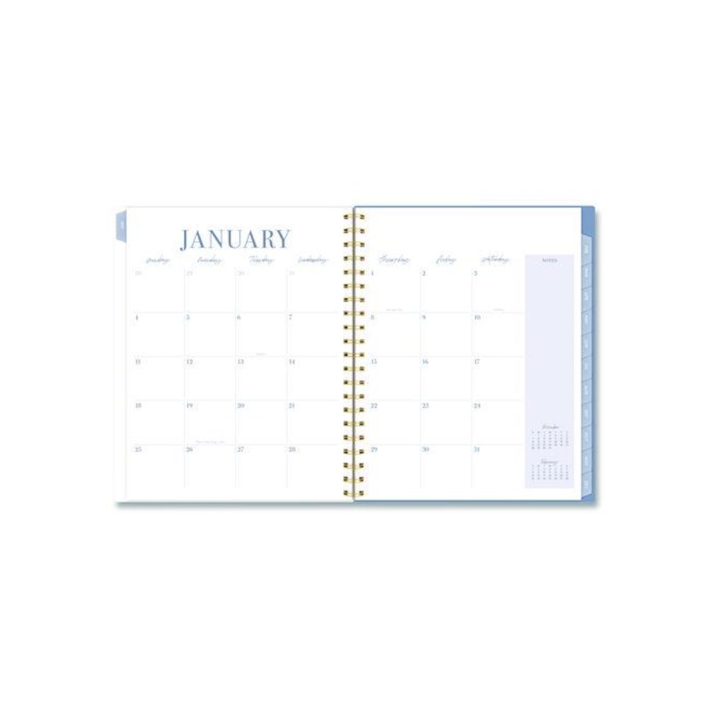 Weekly/Monthly Calista Floral Planners, 11 x 8.5, Floral Artwork, Blue/Purple/Green Cover, 13 Month: Jan 2026 to Jan 2027. Picture 3