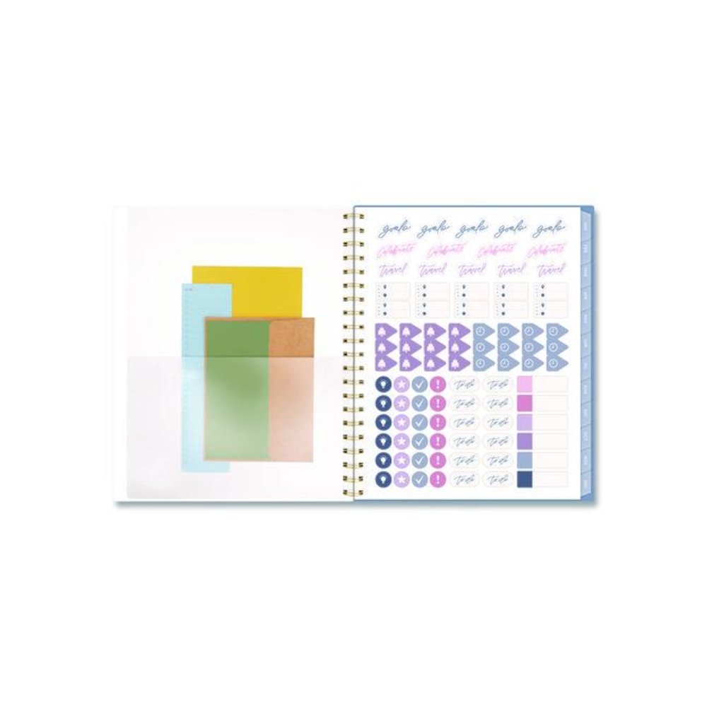Weekly/Monthly Calista Floral Planners, 11 x 8.5, Floral Artwork, Blue/Purple/Green Cover, 13 Month: Jan 2026 to Jan 2027. Picture 5