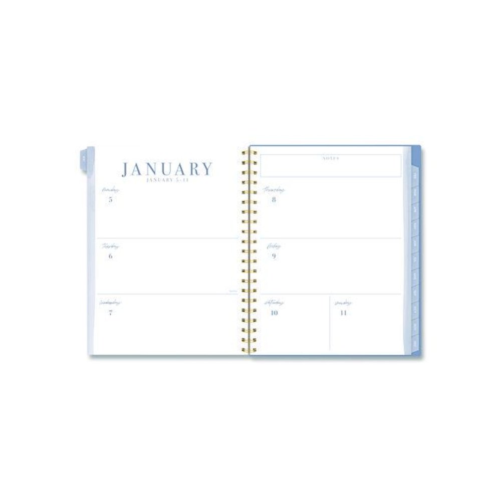 Weekly/Monthly Calista Floral Planners, 11 x 8.5, Floral Artwork, Blue/Purple/Green Cover, 13 Month: Jan 2026 to Jan 2027. Picture 2