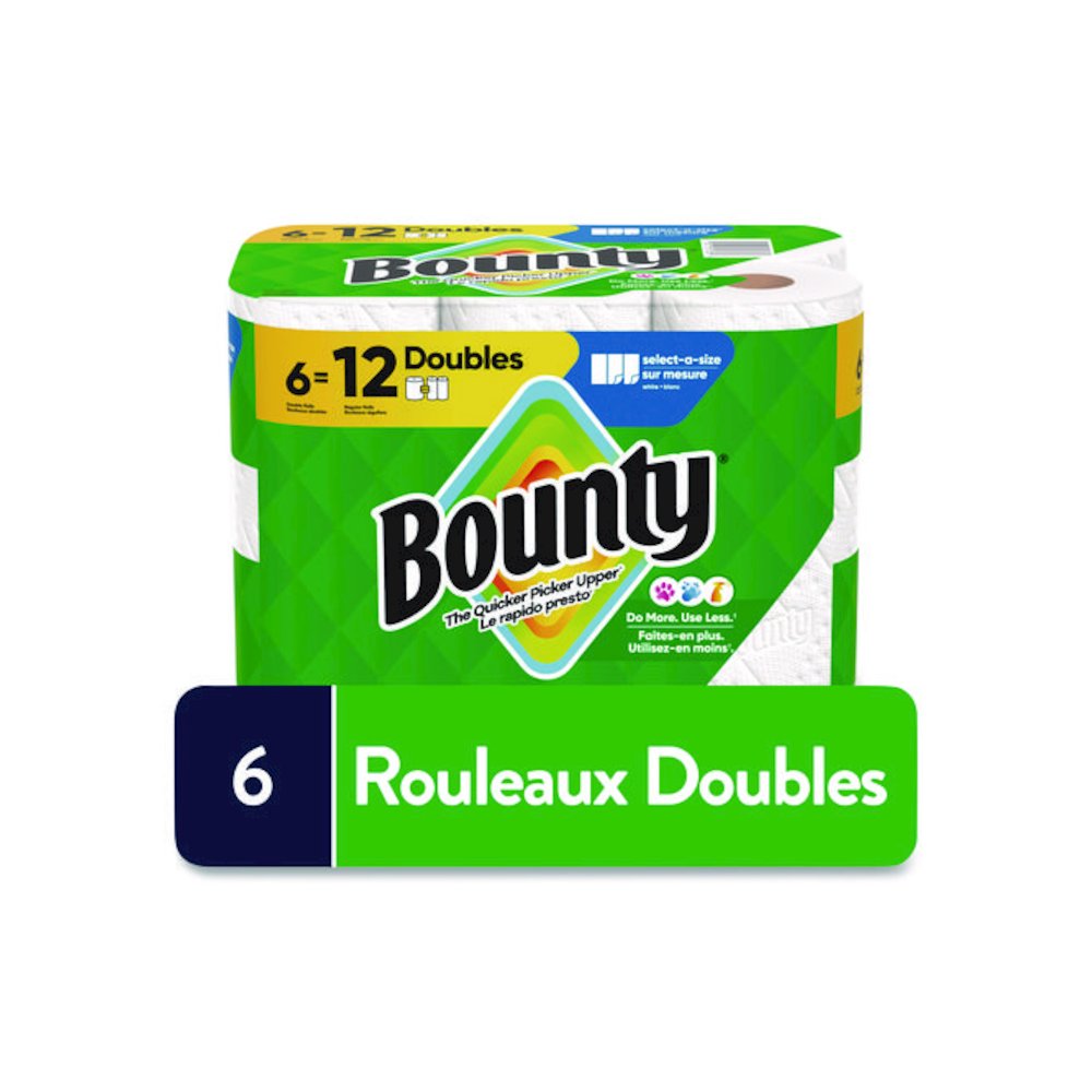 Select-a-Size Kitchen Roll Paper Towels, 2-Ply, 6 x 11, White, 82 Sheets/Double Roll, 6 Rolls/Carton. Picture 3