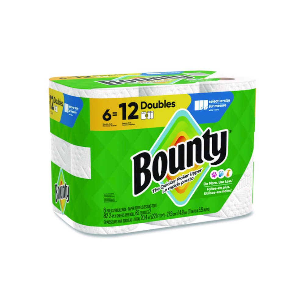 Select-a-Size Kitchen Roll Paper Towels, 2-Ply, 6 x 11, White, 82 Sheets/Double Roll, 6 Rolls/Carton. Picture 4
