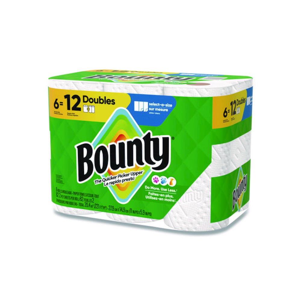 Select-a-Size Kitchen Roll Paper Towels, 2-Ply, 6 x 11, White, 82 Sheets/Double Roll, 6 Rolls/Carton. Picture 5