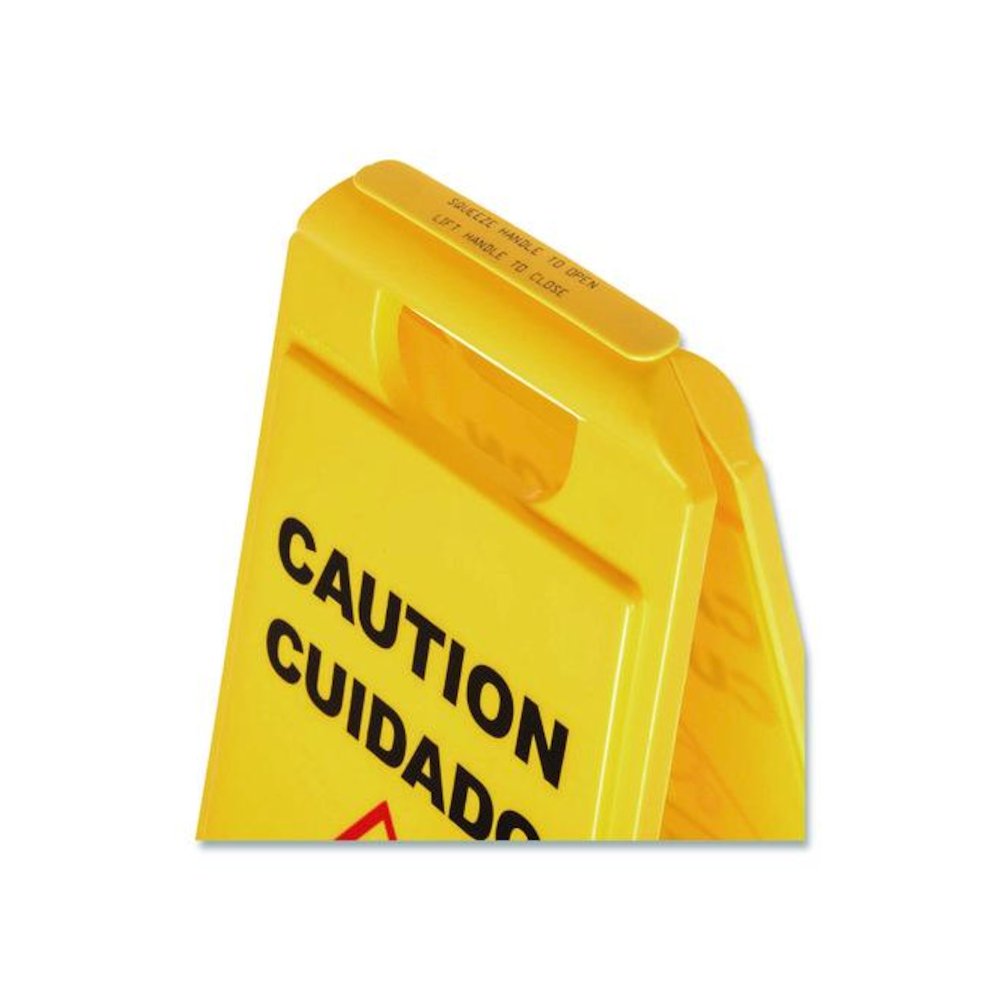 Wet Floor Sign (English/Spanish), 11 x 25 x 25, Yellow. Picture 4
