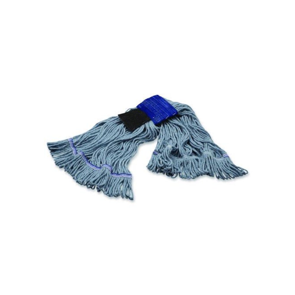 Medium Blue Looped-End Mop, Cotton, 36 x 6 x 3, Blue. Picture 4