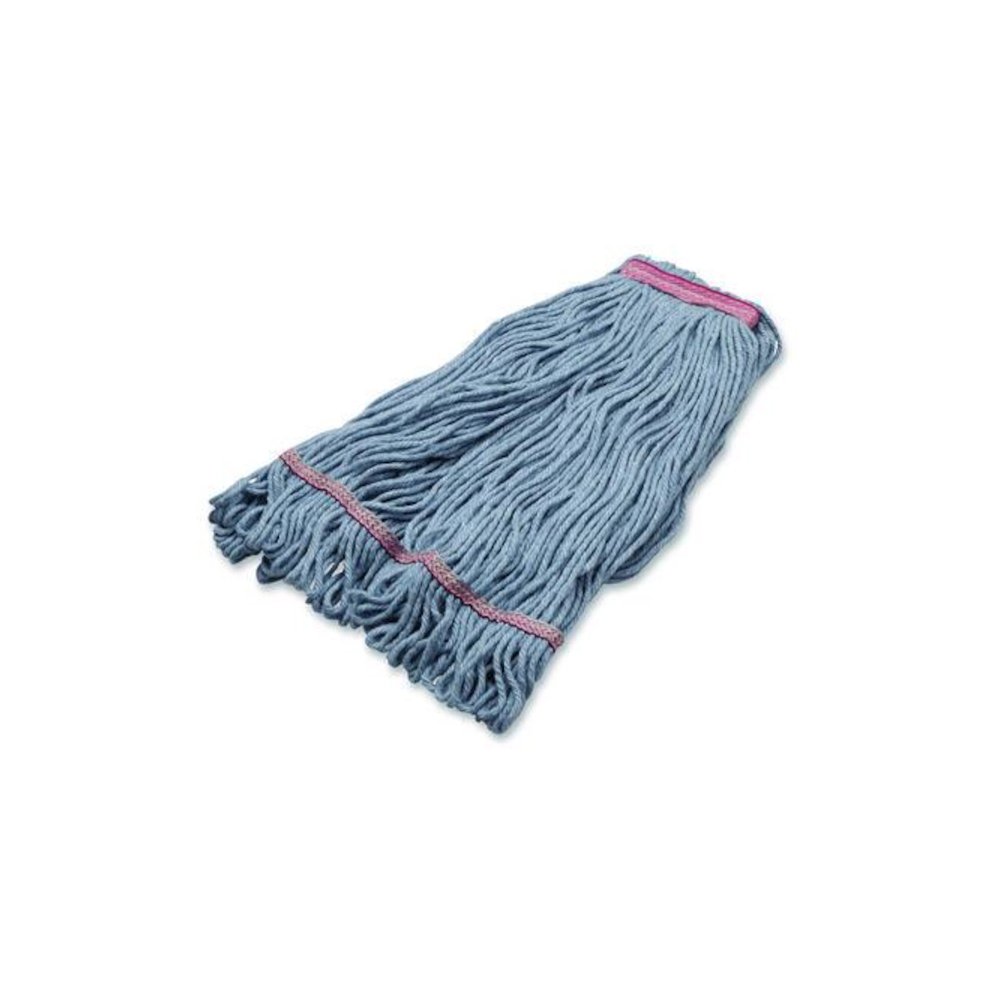 Medium Blue Looped-End Mop, Cotton, 43 x 6 x 3, Red. Picture 2