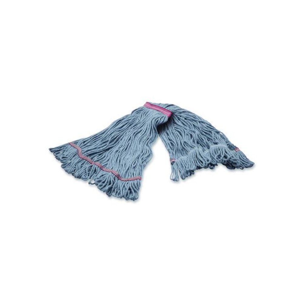 Medium Blue Looped-End Mop, Cotton, 43 x 6 x 3, Red. Picture 3