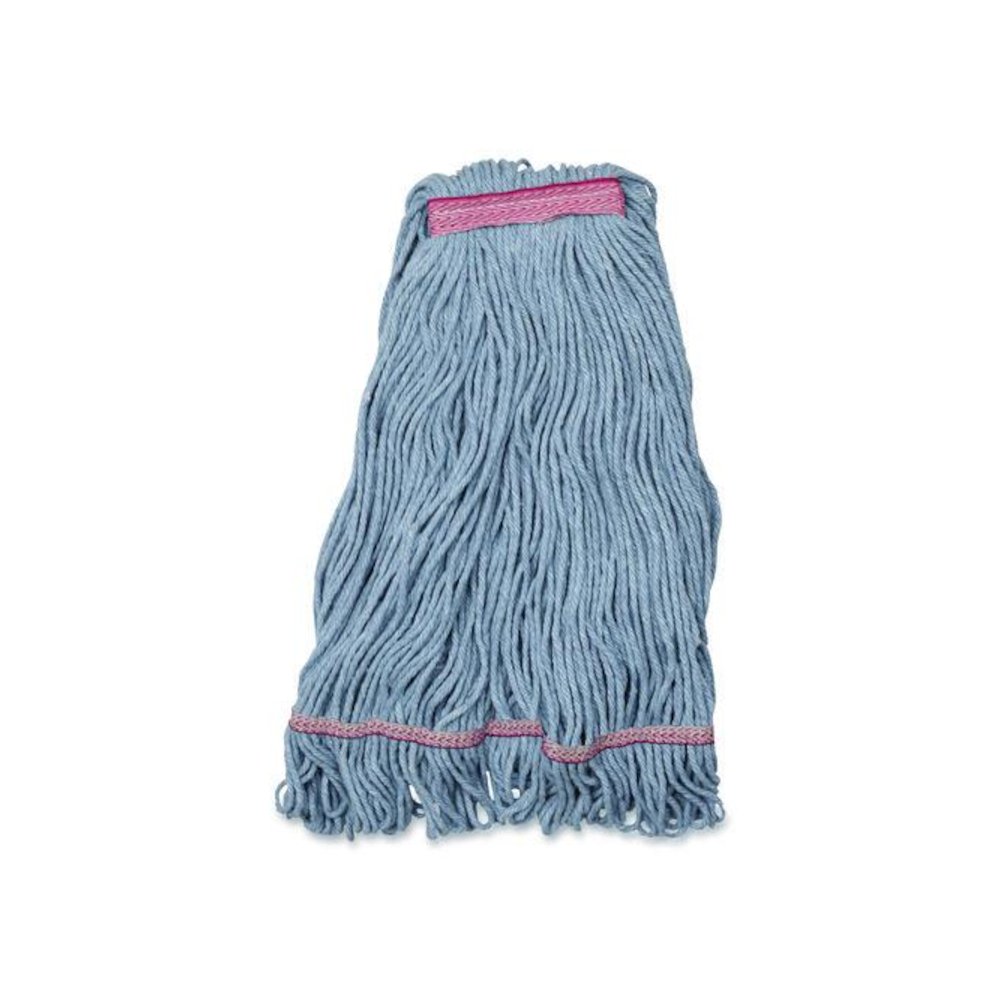 Medium Blue Looped-End Mop, Cotton, 43 x 6 x 3, Red. Picture 1
