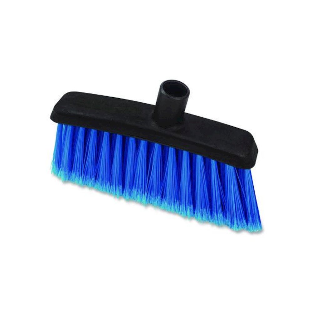 Duo-Sweep Flagged Light Industrial Broom Head, 12" Length, Blue/Black. Picture 2