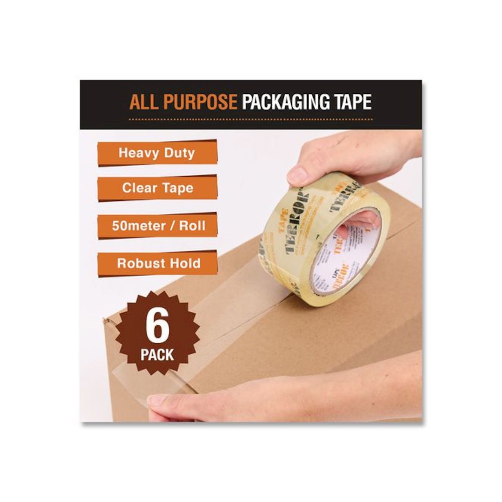 All Purpose Packaging Tape, 3" Core, 1.88" x 54.6 yds, Clear, 6/Pack. Picture 3