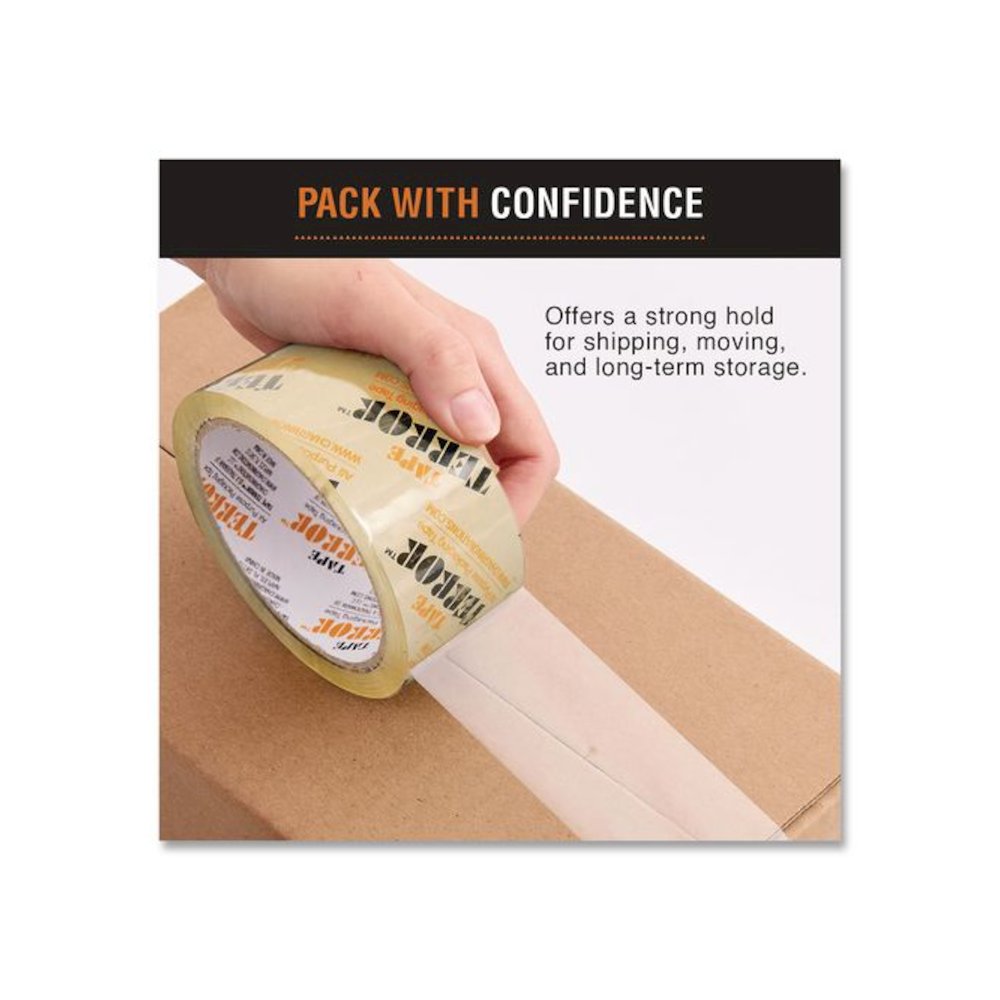 All Purpose Packaging Tape, 3" Core, 1.88" x 54.6 yds, Clear, 6/Pack. Picture 5