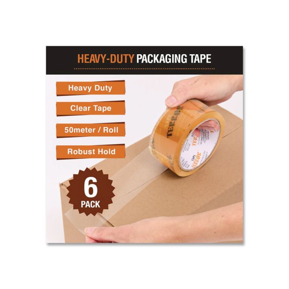 Heavy-Duty Packaging Tape, 3" Core, 1.88" x 54.6 yds, Clear, 6/Pack. Picture 3