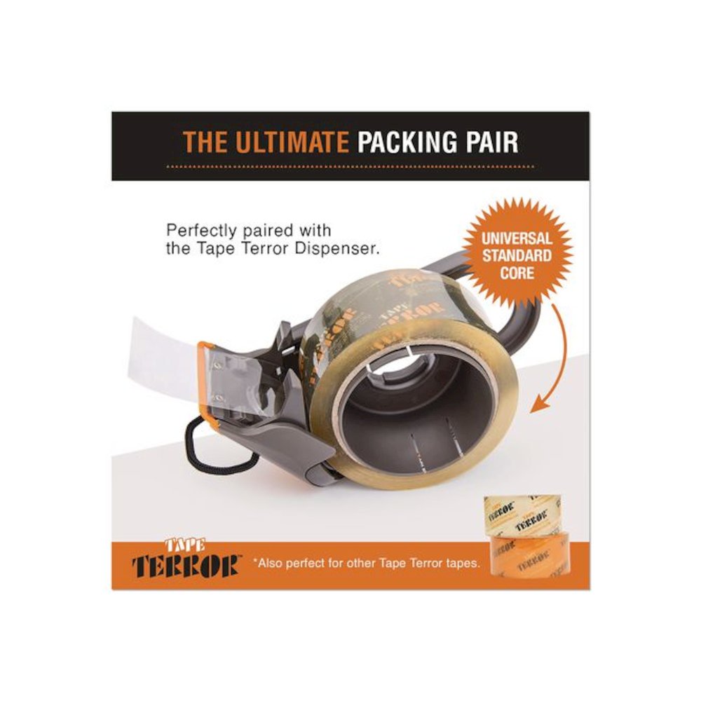 Tape Dispenser with Tape, 3" Core, Polypropylene, Gray/Orange, 1 Dispenser, 2 Rolls Pro-Grade Packaging Tape. Picture 4