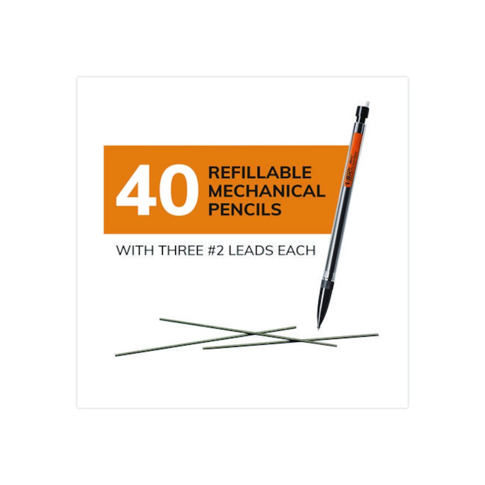 Xtra Smooth Mechanical Pencil, 0.7 mm, HB (#2), Black Lead, Clear Barrel, 40/Pack. Picture 3