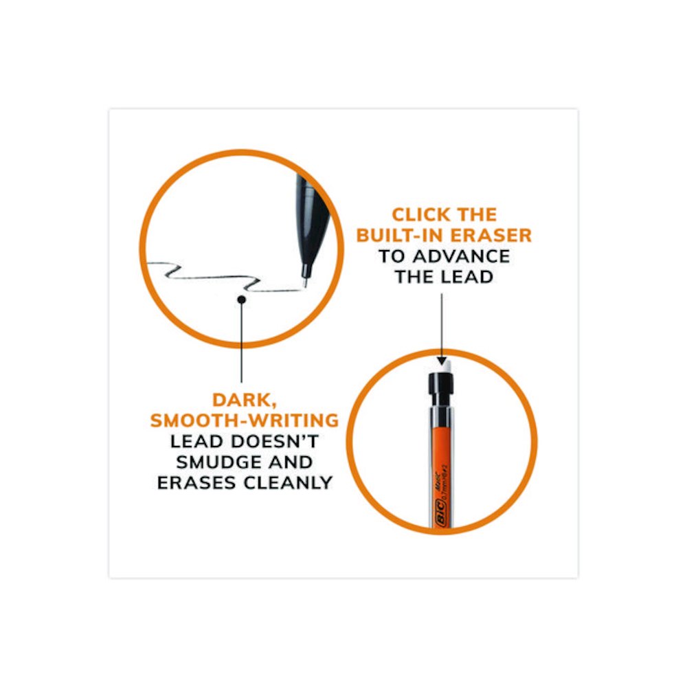 Xtra Smooth Mechanical Pencil, 0.7 mm, HB (#2), Black Lead, Clear Barrel, 40/Pack. Picture 5