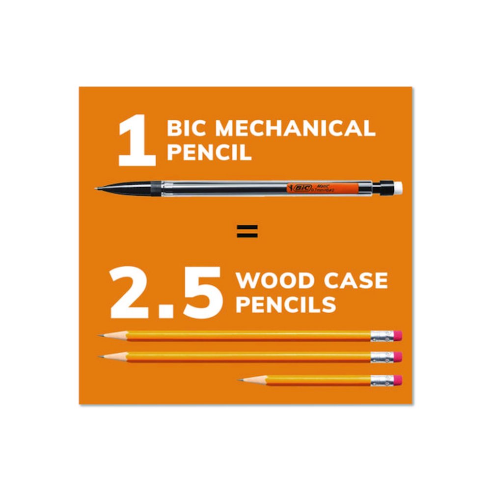 Xtra Smooth Mechanical Pencil, 0.7 mm, HB (#2), Black Lead, Clear Barrel, 40/Pack. Picture 6