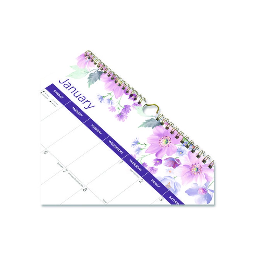 12-Month Colorful Wall Calendar, Passion Floral Artwork, 12 x 17, White/Multicolor Sheets, 12-Month (Jan to Dec): 2026. Picture 2