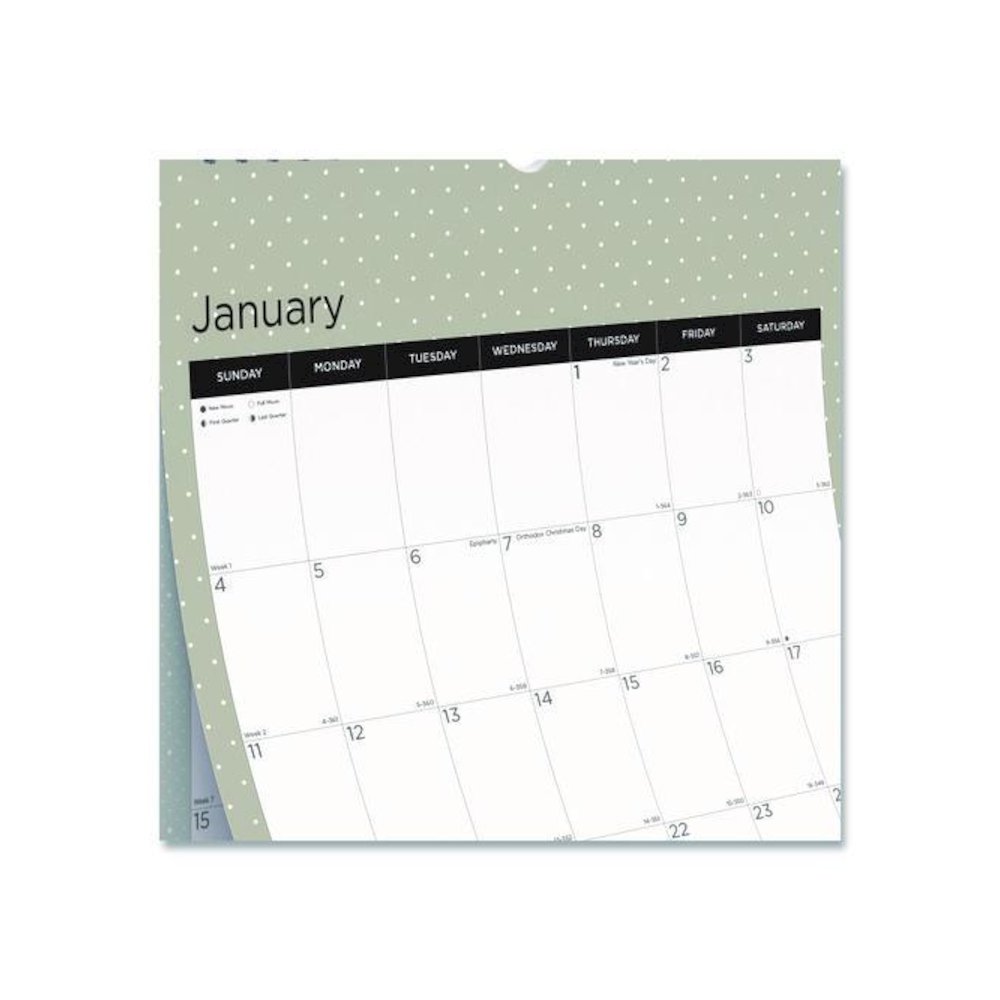 12-Month Wall Calendar, Minimalistic Artwork, 12 x 17, White/Multicolor Sheets, 12-Month (Jan to Dec): 2026. Picture 4