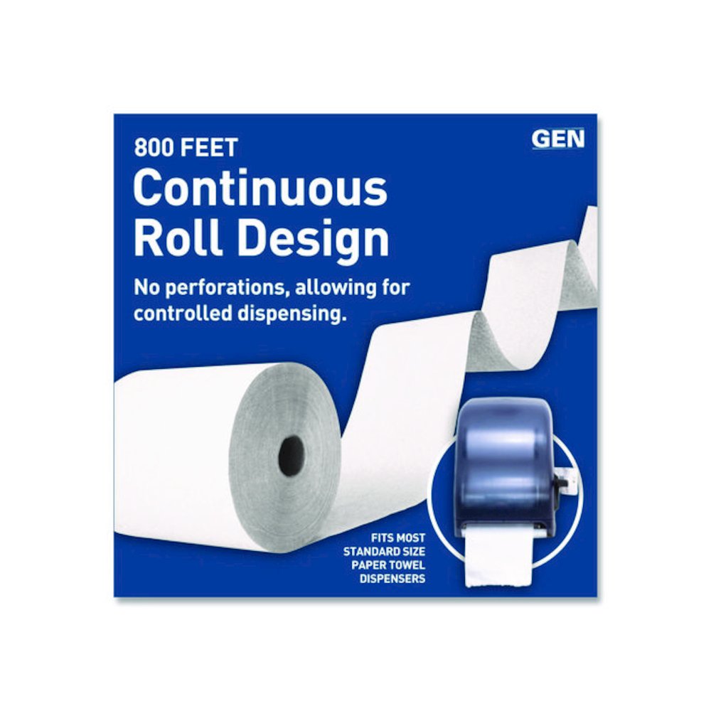 Hardwound Roll Towels, 1-Ply, 8" x 800 ft, White, 6 Rolls/Carton. Picture 4