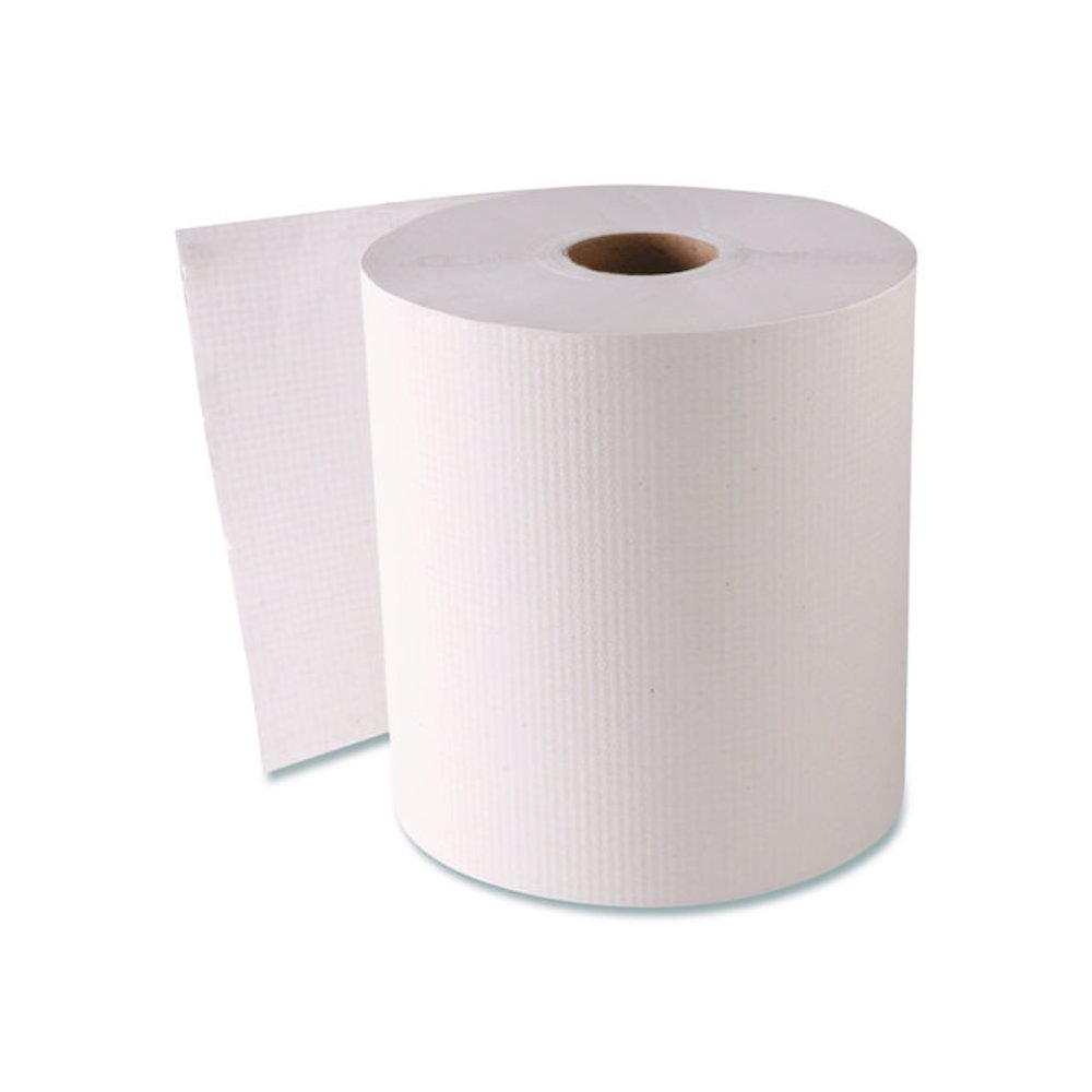 Hardwound Roll Towels, 1-Ply, 8" x 800 ft, White, 6 Rolls/Carton. Picture 2
