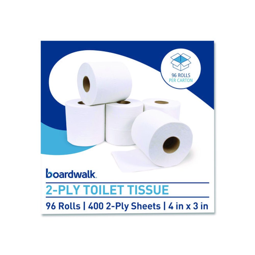 Two-Ply Toilet Tissue, Septic Safe, White, 400 Sheets/Roll, 96 Rolls/Carton. Picture 5