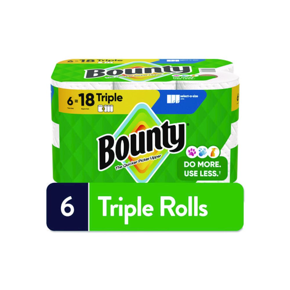 Select-a-Size Kitchen Roll Paper Towels, 2-Ply, 5.9 x 11, White, 123 Sheets/Triple Roll, 6 Rolls/Carton. Picture 6
