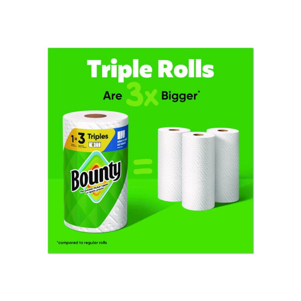 Select-a-Size Kitchen Roll Paper Towels, 2-Ply, 5.9 x 11, White, 123 Sheets/Triple Roll, 6 Rolls/Carton. Picture 8