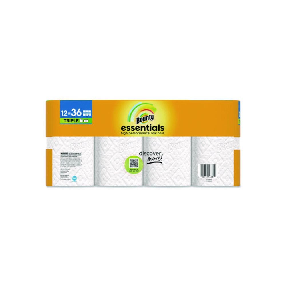 Essentials Select-A-Size Kitchen Roll Paper Towels, 2-Ply, 5.9 x 11, White, 162 Sheets/Triple Roll, 12 Rolls/Carton. Picture 5