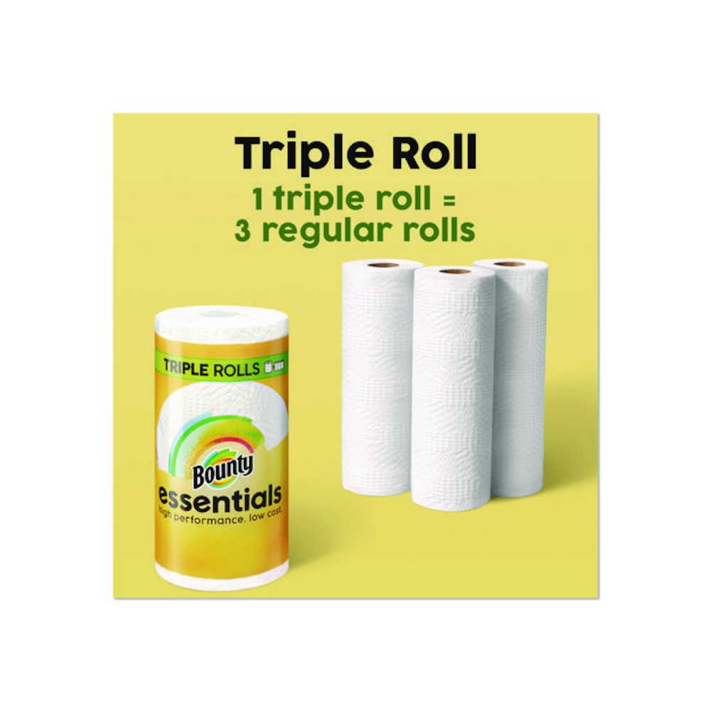 Essentials Select-A-Size Kitchen Roll Paper Towels, 2-Ply, 5.9 x 11, White, 162 Sheets/Triple Roll, 12 Rolls/Carton. Picture 7
