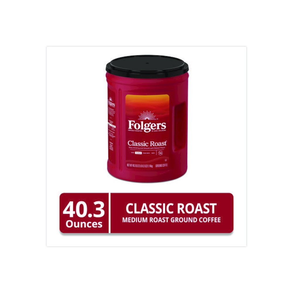 Classic Roast Ground Coffee, 40.3 oz Canister, 6/Carton. Picture 4