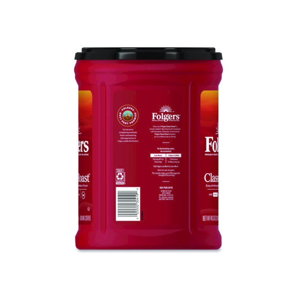 Classic Roast Ground Coffee, 40.3 oz Canister, 6/Carton. Picture 7