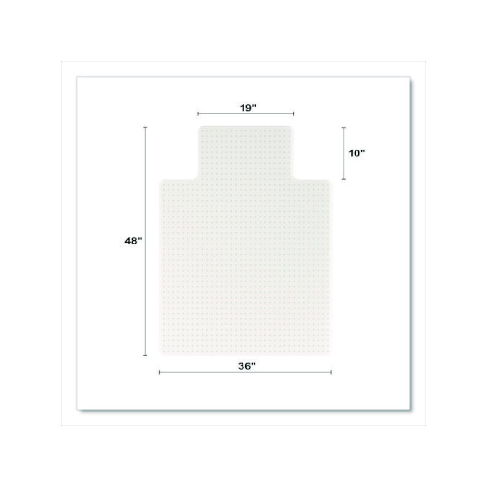 OceanMat Carpet Chair Mat for Flat Pile Carpeted Floors, Rectangular with Lip, Straight Edges, 36" x 48", Clear. Picture 4
