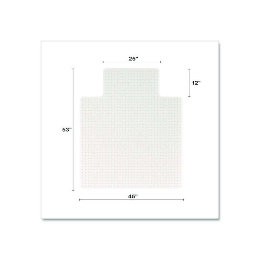 OceanMat Carpet Chair Mat for Flat Pile Carpeted Floors, Rectangular with Lip, Straight Edges, 45" x 53", Clear. Picture 4