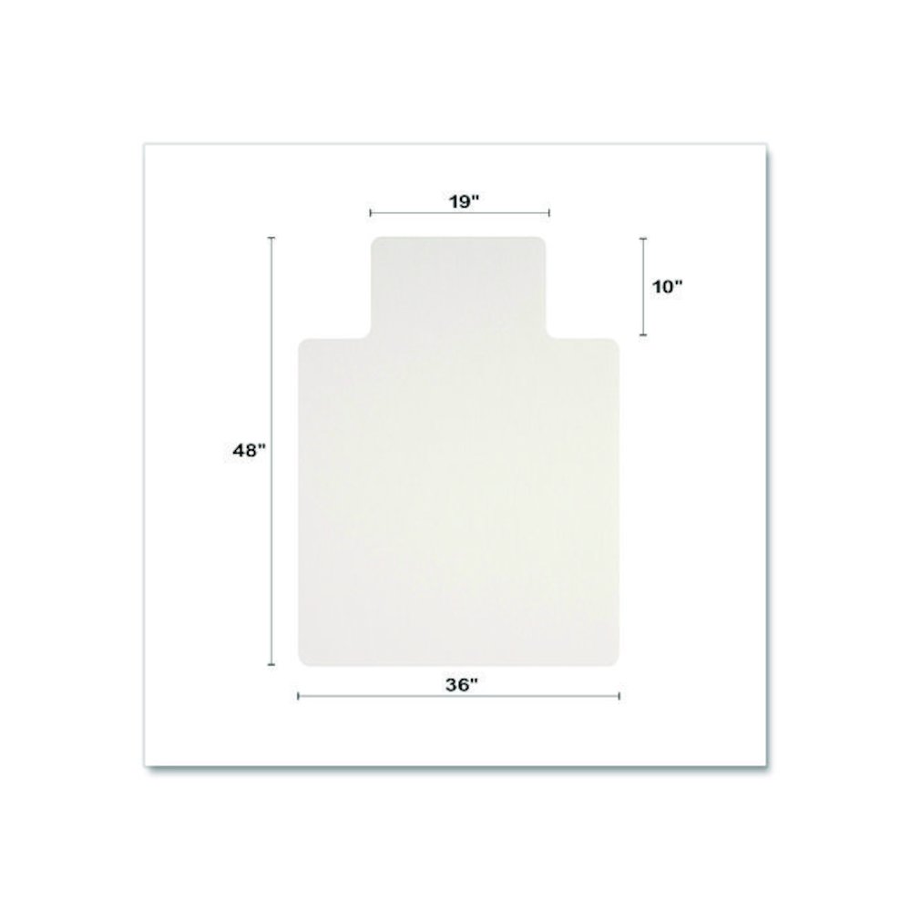 OceanMat Hard Floor Chair Mat for Hard Floors, Rectangular with Lip, Straight Edges, 36" x 48", Clear. Picture 4