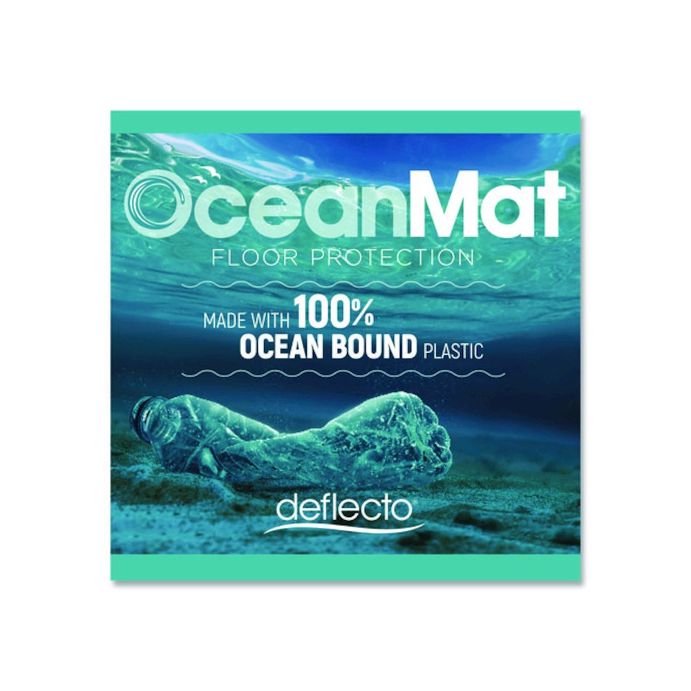 OceanMat Hard Floor Chair Mat for Hard Floors, Rectangular with Lip, Straight Edges, 36" x 48", Clear. Picture 6