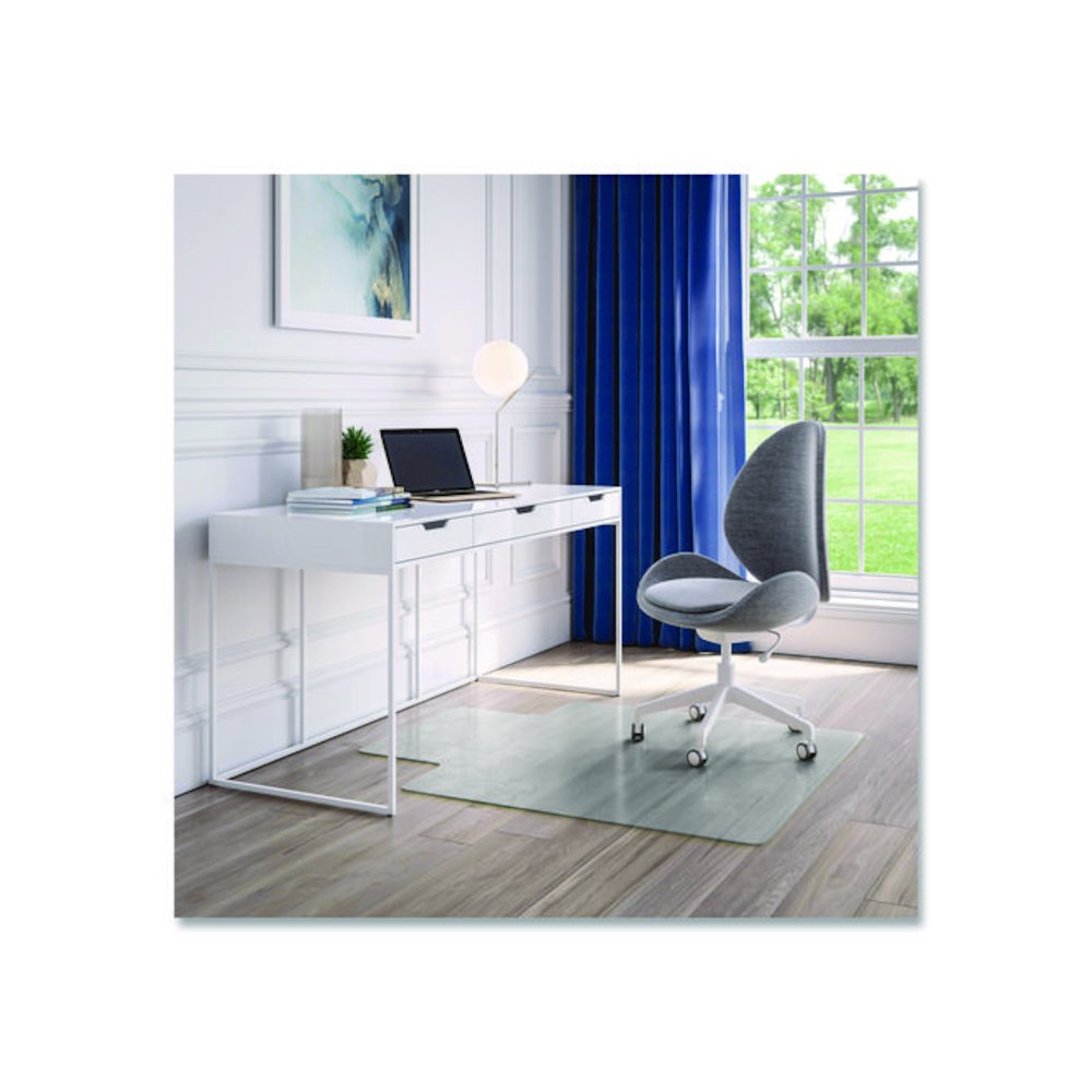 OceanMat Hard Floor Chair Mat for Hard Floors, Rectangular with Lip, Straight Edges, 36" x 48", Clear. Picture 1