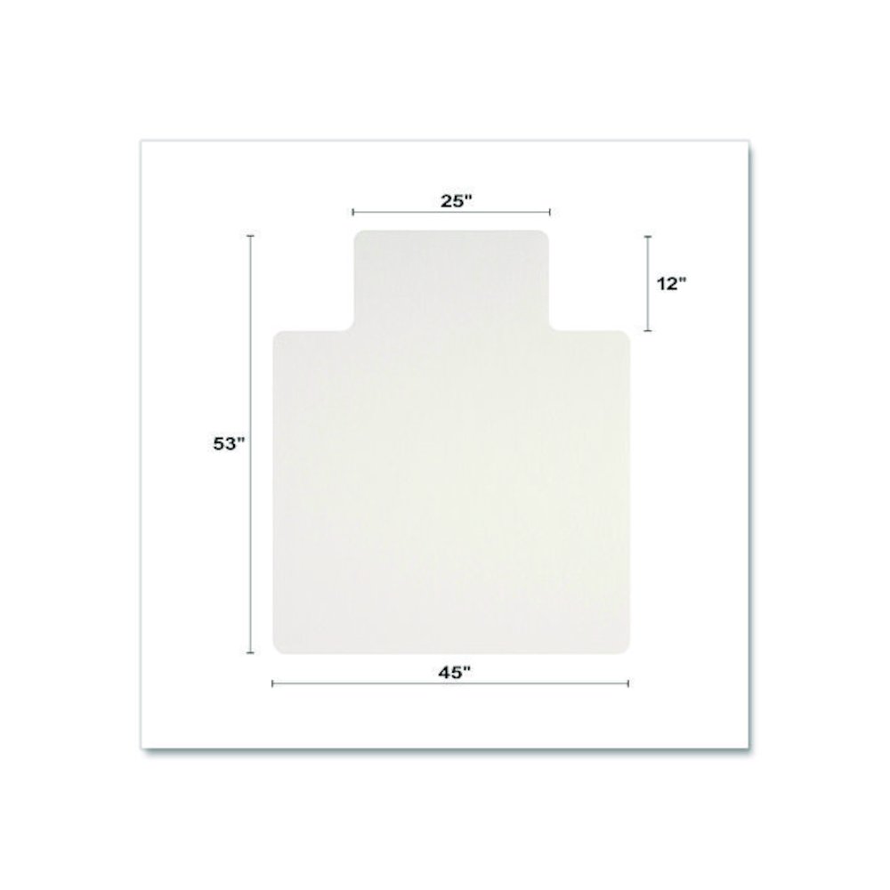 OceanMat Hard Floor Chair Mat for Hard Floors, Rectangular with Lip, Straight Edges, 45" x 53", Clear. Picture 4