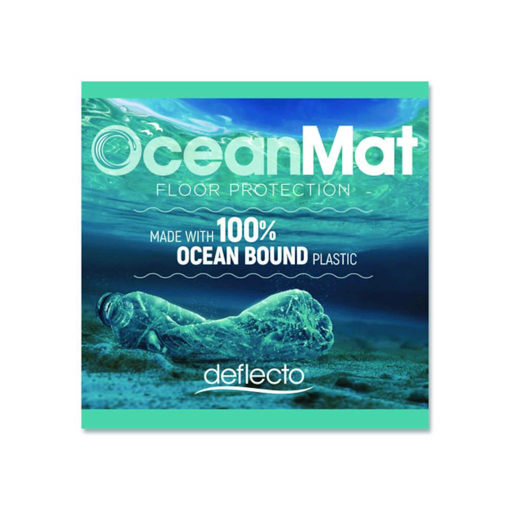 OceanMat Hard Floor Chair Mat for Hard Floors, Rectangular with Lip, Straight Edges, 45" x 53", Clear. Picture 6