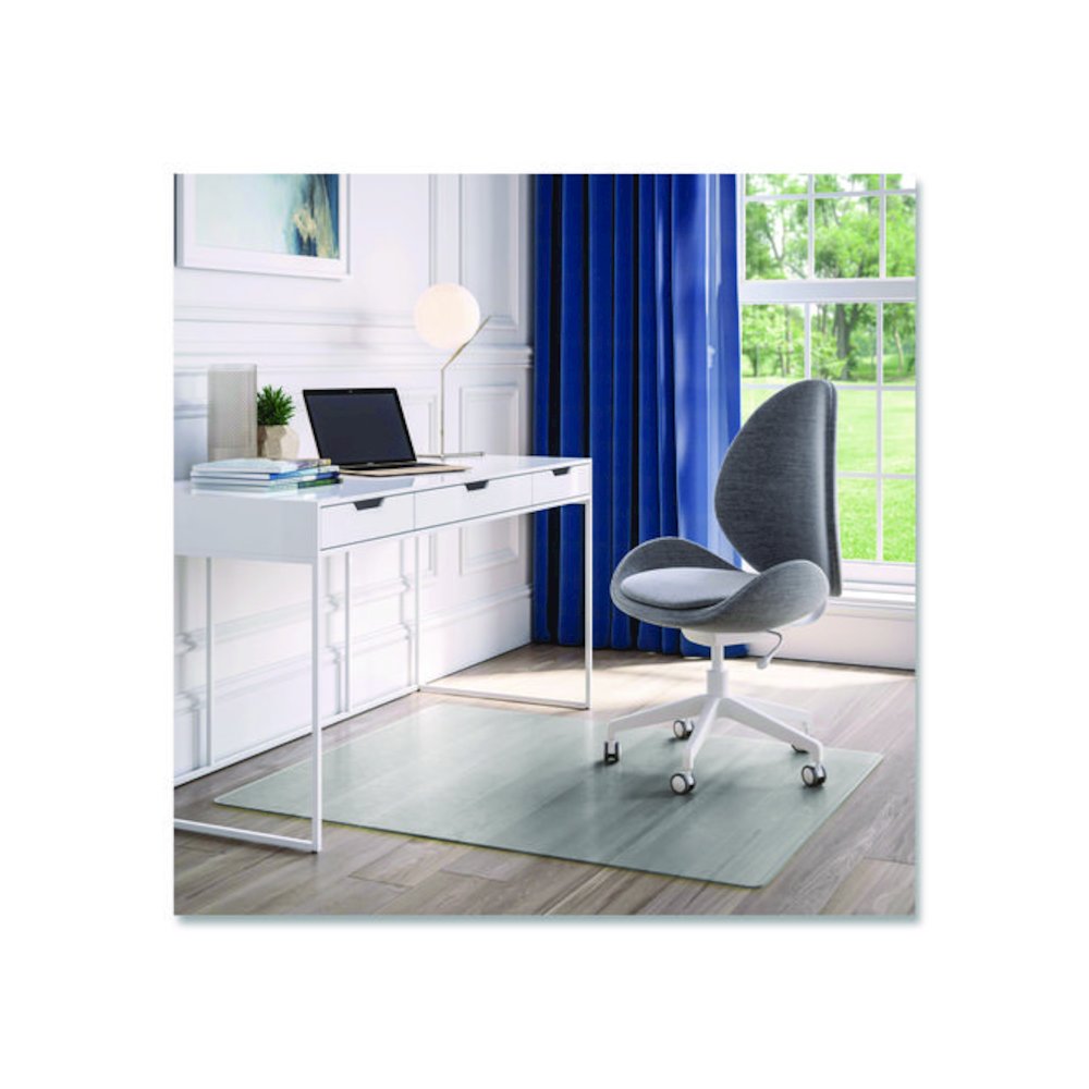 OceanMat Hard Floor Chair Mat for Hard Floors, Rectangular, Straight Edges, 36" x 48", Clear. Picture 1