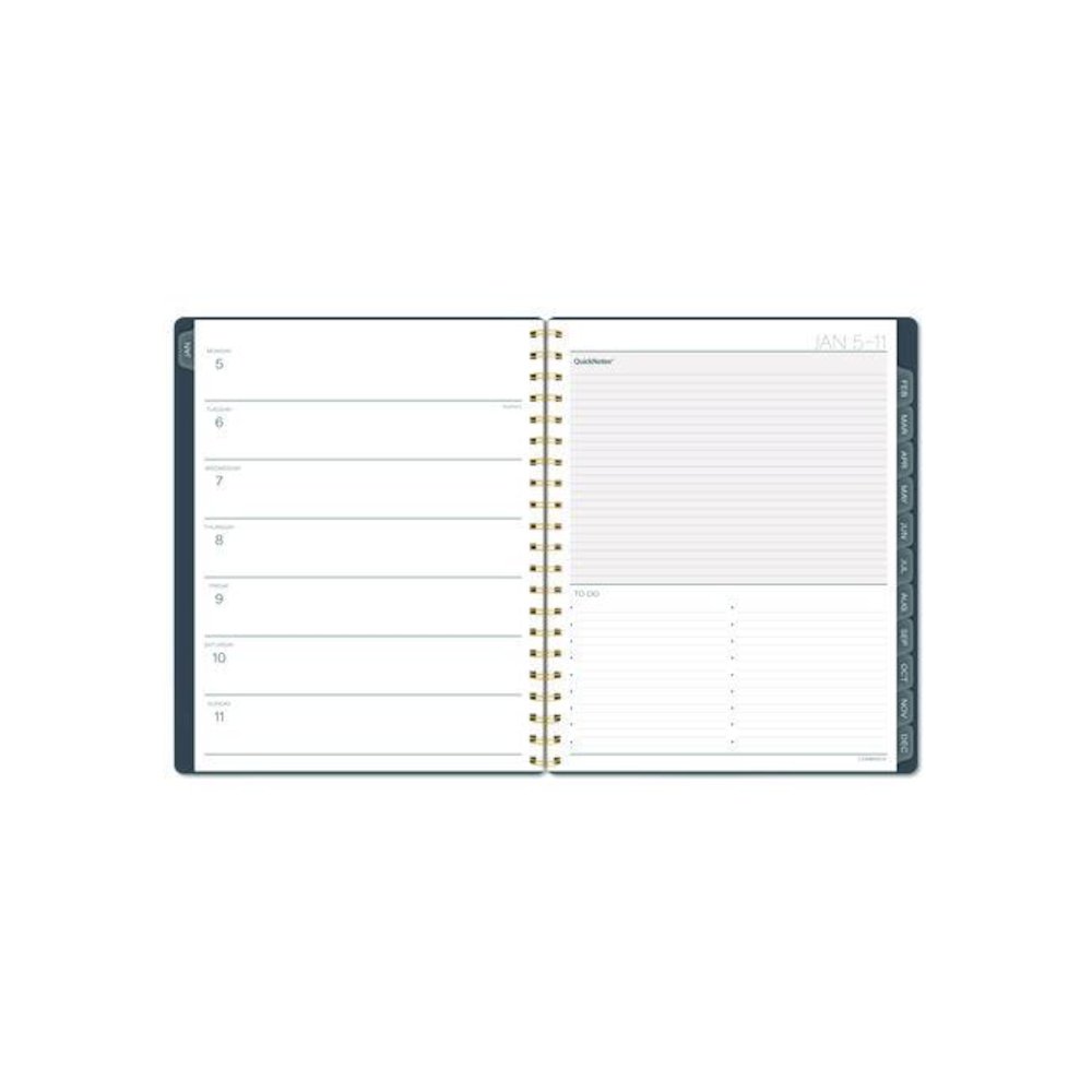 Hera Weekly Monthly Planner, Wavy Lines, 11 x 8.5, Black/Gold Cover, 12-Month (Jan to Dec): 2026. Picture 2
