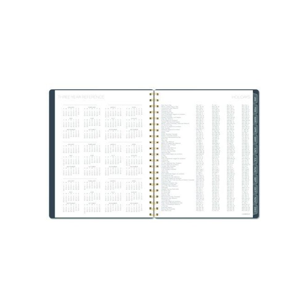 Hera Weekly Monthly Planner, Wavy Lines, 11 x 8.5, Black/Gold Cover, 12-Month (Jan to Dec): 2026. Picture 9